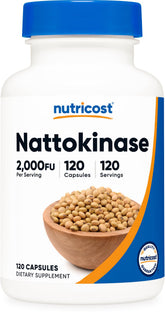 Nutricost Nattokinase bottle showing 2000FU per serving for daily use