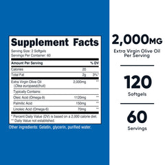 Nutricost olive oil softgel close-up highlighting omega fatty acids
