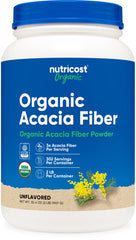 Nutricost Organic Acacia Fiber Powder bottle shows a natural fiber source for daily routines