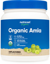 Nutricost Organic Amla Bottle front view, ideal for daily smoothies.