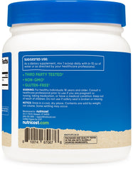 Close-up of Nutricost Astragalus powder label highlighting purity and quality
