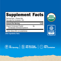 Nutricost Cordyceps powder scoop for easy servings.
