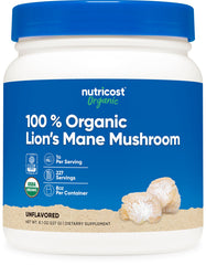 Nutricost Organic Lion's Mane powder bottle for daily focus-friendly routines
