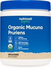 Nutricost Organic Mucuna Pruriens Powder bottle with scoop for daily use