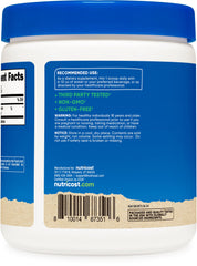 Close-up of Nutricost label showing USDA Organic certification on the Saw Palmetto Powder.