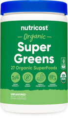 Nutricost Organic Super Greens Powder bottle for daily greens boost
