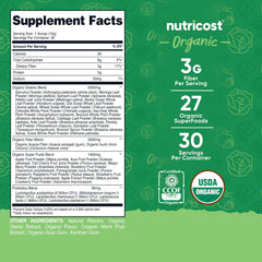 Nutricost Organic Super Greens Powder scoop for quick daily servings