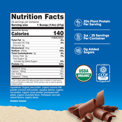 Nutricost Organic Vegan Protein Chocolate being poured into a shake cup.