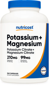 Nutricost Potassium Magnesium Citrates bottle front for daily mineral support