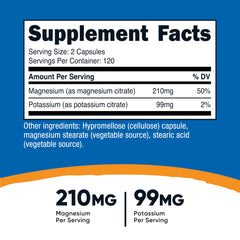 Nutricost Potassium Magnesium Citrates label close-up highlighting ingredients for informed choice