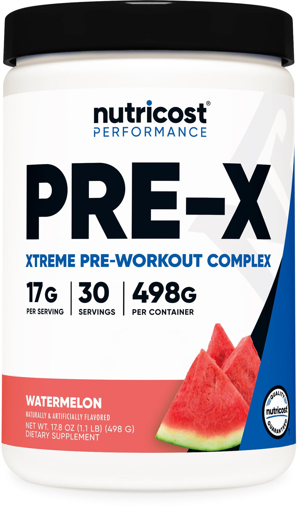 Nutricost Pre-Workout Watermelon bottle for everyday training fueling.