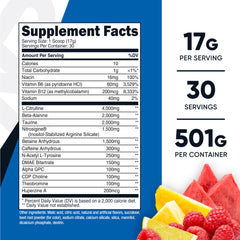 Nutricost Pre-X Xtreme bottle with label, fruit punch flavor for training.