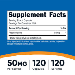 Close-up of Nutricost Pregnenolone capsules showing plant-based veggie shells.
