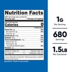 Nutricost psyllium husk powder unflavored scoop demonstrates easy mixing into shakes.