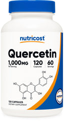 Nutricost Quercetin 1000mg bottle front view with clear labeling and quality cues.