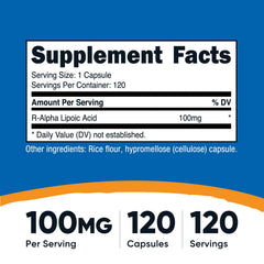 Close-up of Nutricost R-ALA veggie capsules for clean, plant-based supplementation.