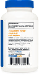 Nutricost Selenium label detail highlighting gluten-free and non-GMO qualities