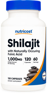 Nutricost Shilajit capsules bottle for daily wellness.