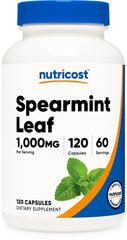 Nutricost Spearmint Leaf bottle front showing 1000 mg per serving for daily use