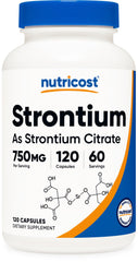 Nutricost Strontium Citrate bottle front for daily supplementation.