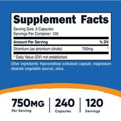 Nutricost Strontium capsules outside view for easy daily dosing.