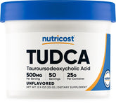 Nutricost Tudca powder bottle front view signifying premium supplement quality