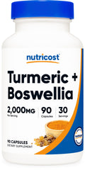 Nutricost Turmeric + Boswellia bottle for easy daily capsules