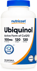 Nutricost Ubiquinol Softgels bottle for easy daily wellness support.
