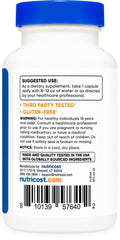 Nutricost Zinc Citrate 50mg packaging displays vegan, GMO-free attributes.