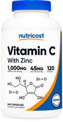 Nutricost Vitamin C with Zinc bottle front for daily wellness