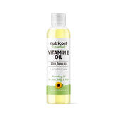 Nutricost Vitamin E Oil bottle 8 oz—high potency for skin care.