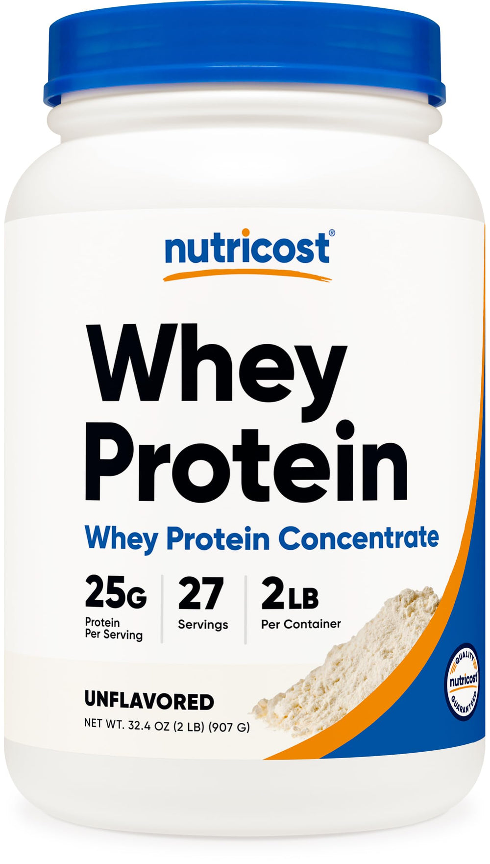 Nutricost Whey Protein Concentrate unflavored bottle with label shown, ideal post-workout supplement inspiration
