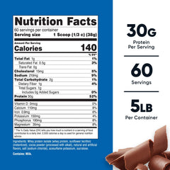 Nutricost Whey Protein Isolate Milk Chocolate scoop over glass, suggesting post-workout use.