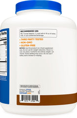 Nutricost Whey Protein Isolate Mocha label close-up with nutritional details.