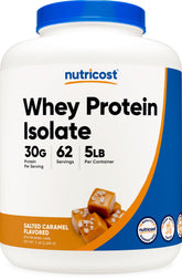 Nutricost Salted Caramel Whey Protein Isolate front label for post-workout fueling