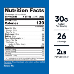 Nutricost Whey Protein Isolate unflavored scoop included for easy measuring.