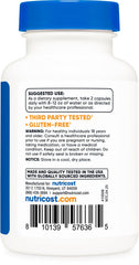 Nutricost Wild Lettuce Extract serving image with two capsules ready to take