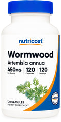 Nutricost Wormwood Capsules 450mg bottle for convenient daily herbal use