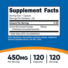Nutricost Wormwood Vegetarian capsules for plant-based supplement options