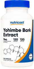 Nutricost Yohimbe bottle cap close-up with freshness seal.