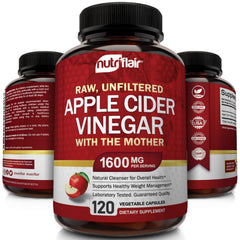 NutriFlair bottle label detail emphasizes potency and vegan-friendly formula.