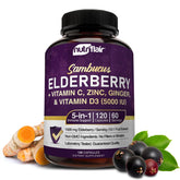 NutriFlair Sambucus elderberry capsules bottle ready for daily immune support.