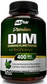 NutriFlair DIM 400mg bottle ready for daily hormonal balance routine