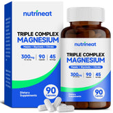 NutriNeat Triple Magnesium Complex bottle with capsules supporting muscle function.