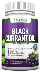 NutriONN Black Currant Oil bottle front view highlighting pure hexane-free oil
