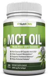 NutriONN MCT Oil softgels bottle for easy daily nourishment