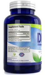 Nutrissence DIM bottle label closeup emphasizes the 200 capsules for easy daily regimen and potential hormone support.