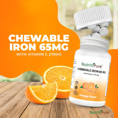 NutritiPure orange-flavor chewables close-up, a tasty alternative to pills