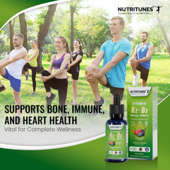 Frasco de 2 oz facilita un régimen diario de Nutritunes K2 D3.