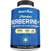 Nutrivein Berberine HCL 1200 mg bottle with high absorption formula.